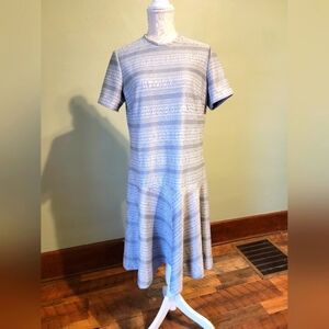 Vintage 60s Joan Curtis Mod Drop Waist Stripe Dress Women's C1